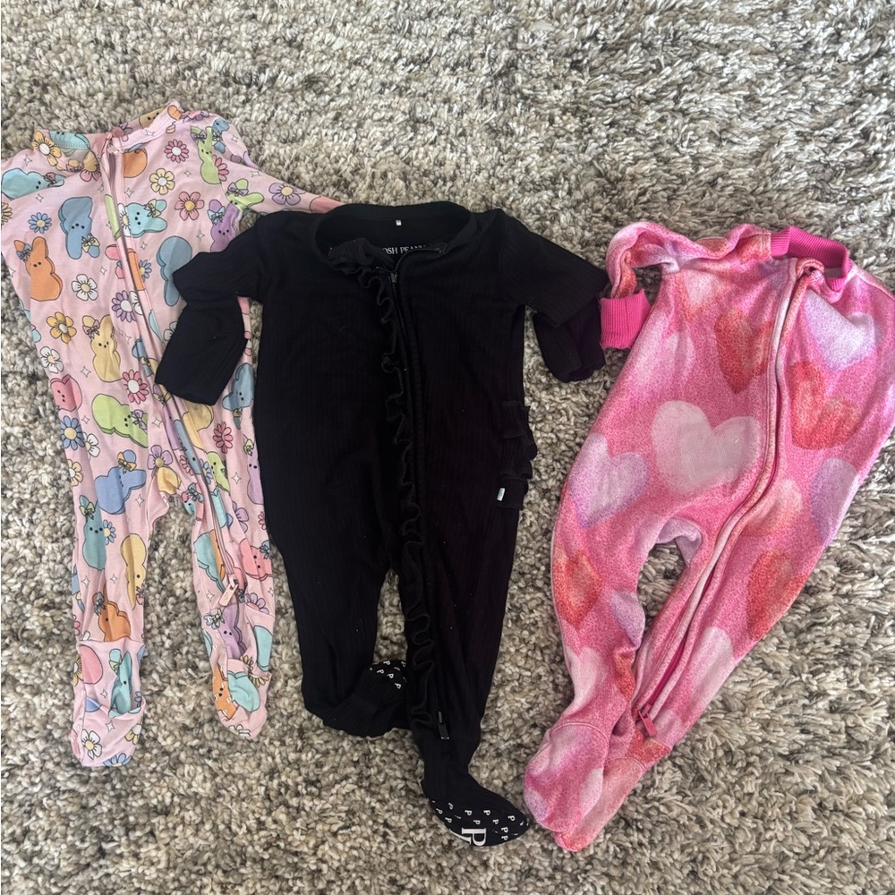 Posh Peanut bundle; Black, Pink, and Multicolor Footies
